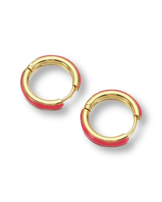 Pendientes Aros Rosa Fluo